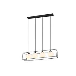 Foto van Trio hanglamp gabbia 100 x 150 cm 4x e14 staal 40w zwart