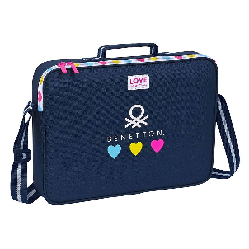 Foto van Schooltas benetton love marineblauw (38 x 28 x 6 cm)