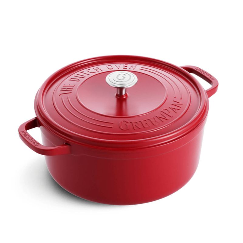 Foto van Greenpan braadpan - rood - 26 cm - gietaluminium