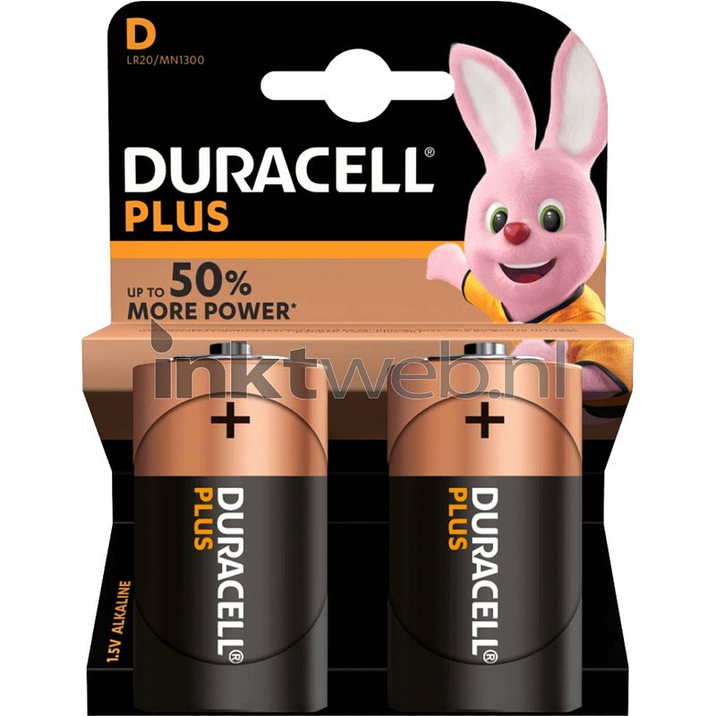 Foto van Duracell d plus 100% 2-pack batterijen