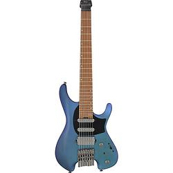 Foto van Ibanez q547 q series blue chameleon metallic matte 7-snarige headless elektrische gitaar met gigbag