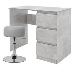 Foto van Bureau met drie laden 90x76x50 cm grijs hout ml-design