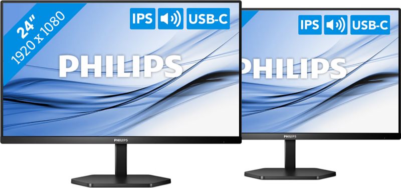 Foto van 2x philips 24e1n3300a/00