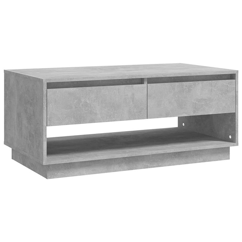 Foto van The living store salontafel - betongrijs - 102.5 x 55 x 44 cm - lades