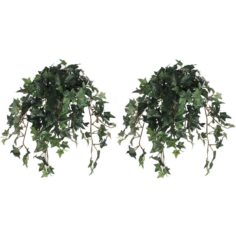 Foto van 2x stuks hedera klimop kunstplanten groen in pot l45 x b25 x h25 cm - kunstplanten