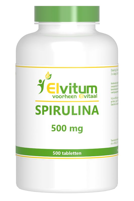 Foto van Elvitum spirulina 500mg tabletten