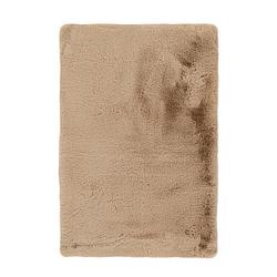 Foto van Kayoom - hoogpolig badkamer tapijt - wasbaar - beige - 65 x 100cm - antislip - douchemat - badmat - wc mat