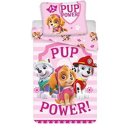 Foto van Paw patrol pup power dekbedovertrek - eenpersoons - 140x200 cm - roze