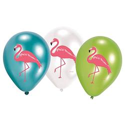 Foto van 6x flamingo print ballonnen 27 cm - ballonnen