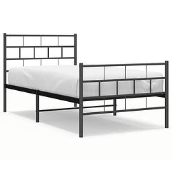 Foto van Vidaxl bedframe met hoofd- en voeteneinde metaal zwart 80x200 cm