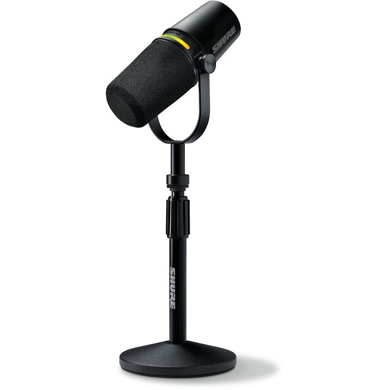 Foto van Shure motiv mv7+ black bundle met tafelstatief