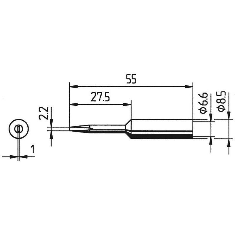 Foto van Ersa 0832kdlf soldeerpunt beitelvorm verlengd grootte soldeerpunt 2.2 mm inhoud: 1 stuk(s)