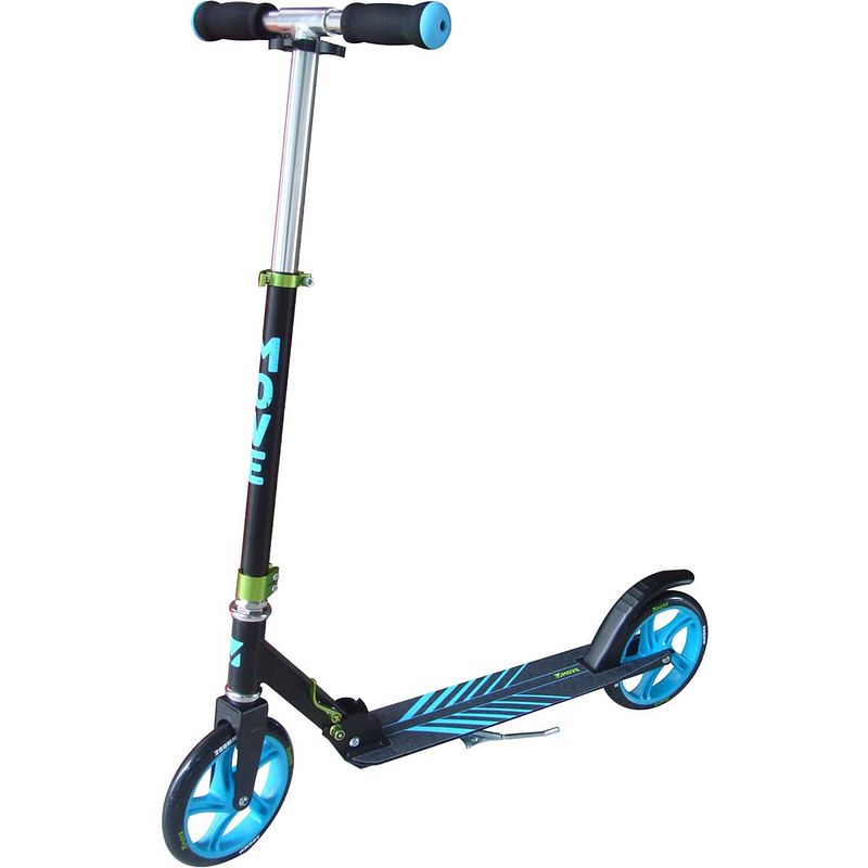 Foto van Move stuntstep scooter 200 bx junior voetrem zwart/blauw