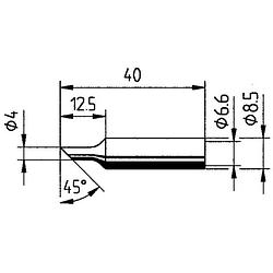 Foto van Ersa 0832ndlf soldeerpunt schuin grootte soldeerpunt 4 mm inhoud: 1 stuk(s)