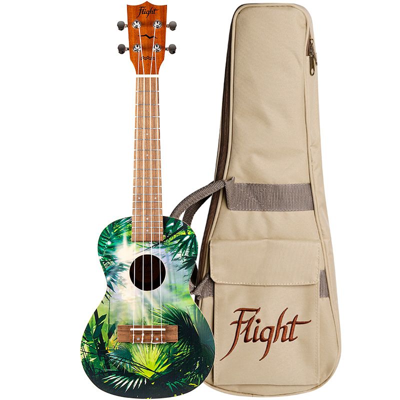 Foto van Flight art series auc-33 jungle concert ukelele met gigbag