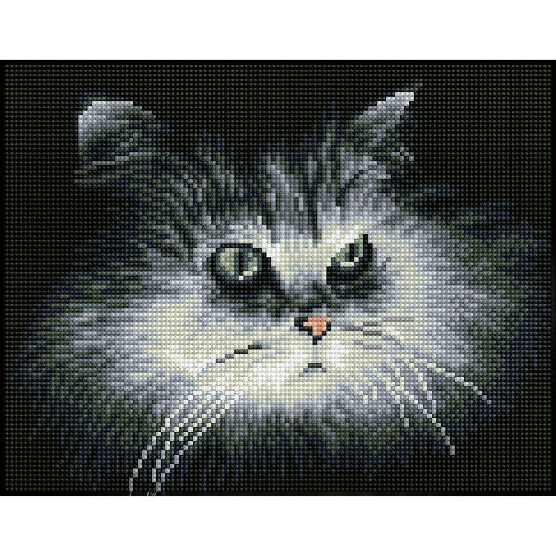 Foto van Diamond dotz shadow cat diamond painting, 11.067 dotz, 32x25 cm