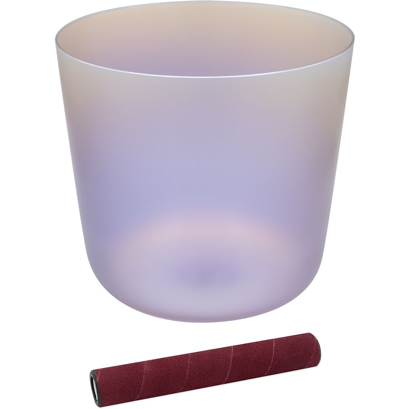 Foto van Sela infinity crystal singing bowl 440 hz b3 light purple klankschaal