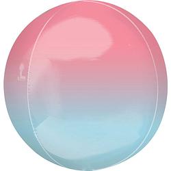 Foto van Amscan folieballon orbz 40 cm roze/blauw