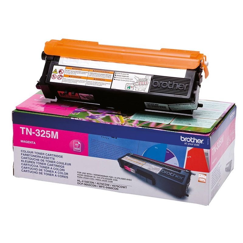 Foto van Brother toner, 3.500 pagina'ss, oem tn325m, magenta 4 stuks