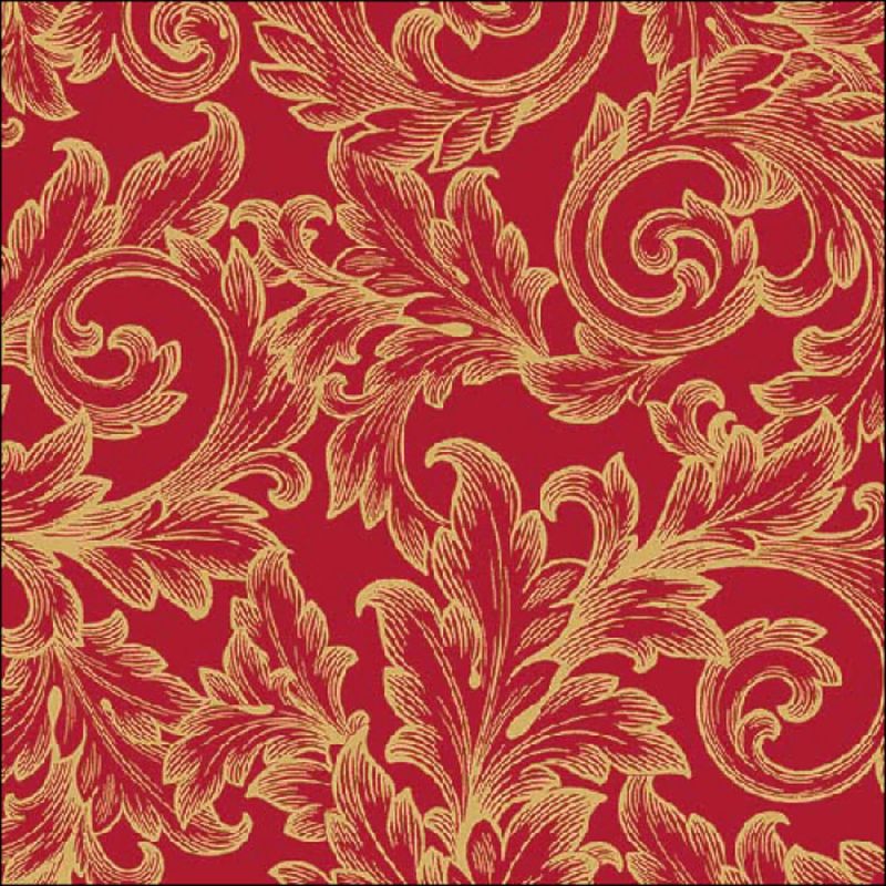 Foto van Ambiente servetten 20 stuks baroque gold/red