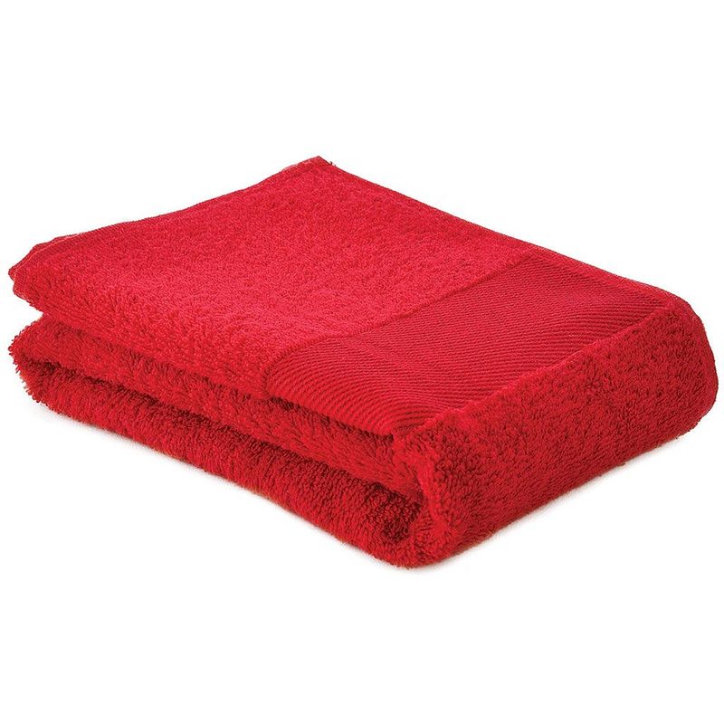 Foto van Arowell sporthanddoek fitness handdoek 130 x 30 cm - 500 gram - rood (5 stuks)