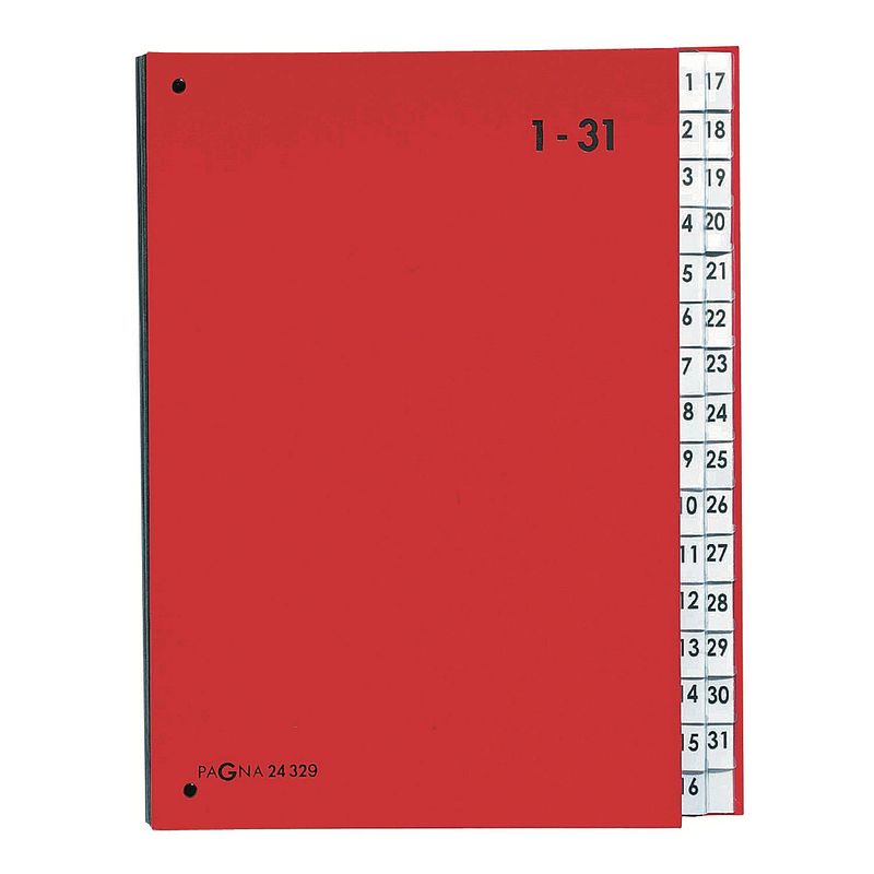 Foto van Bureaumap hardboard a-z indeling: 32 vakken rood