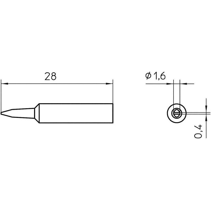 Foto van Weller xnt a soldeerpunt beitelvorm grootte soldeerpunt 1.6 mm inhoud: 1 stuk(s)