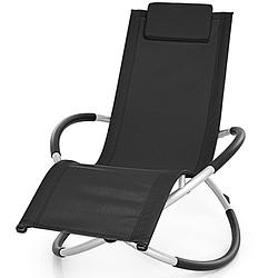 Foto van Tillvex- ligstoel zwart, relaxstoel, schommelstoel, lounger
