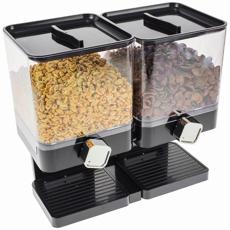 Foto van Luxe dubbele cornflakes dispenser - zwart