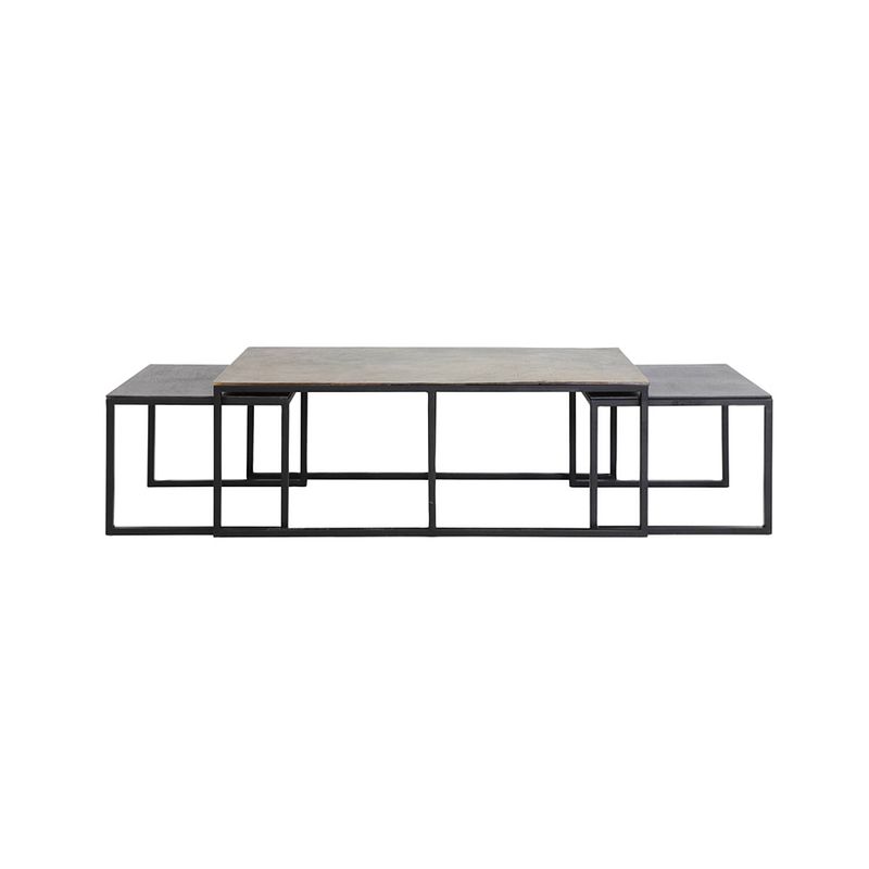 Foto van Light & living - salontafel kumalu set van 3 - 120x60x45cm - brons