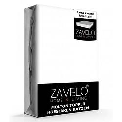 Foto van Zavelo molton waterdicht pu topper hoeslaken (100% katoen)-twijfelaar (120x200 cm)