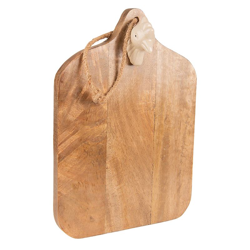 Foto van Haes deco - decoratieve snijplank - 36x25x5 cm - hout - bruin - borrelplank, tapasplank, serveerplank