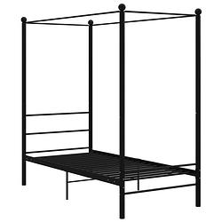 Foto van The living store bedframe - gepoedercoat metaal - 208 x 106 x 201 cm - zwart