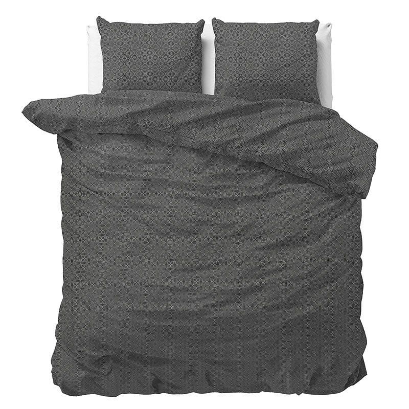 Foto van Dekbedovertrek wicket - lits-jumeaux (240x220 cm) - antraciet polyester-katoen - dessin: patroon - sleeptime elegance - dekbed-discounter.nl