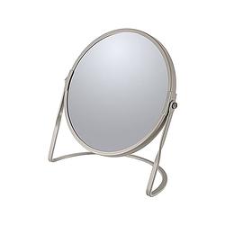 Foto van Make-up spiegel cannes - 5x zoom - metaal - 18 x 20 cm - beige - dubbelzijdig - make-up spiegeltjes