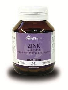 Foto van Sanopharm zink met koper 15mg/1mg tabletten