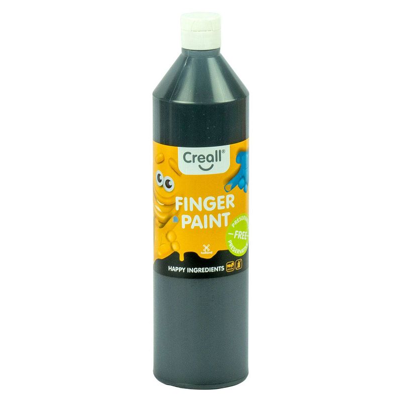 Foto van Creall vingerverf conserveringsvrij zwart, 750ml