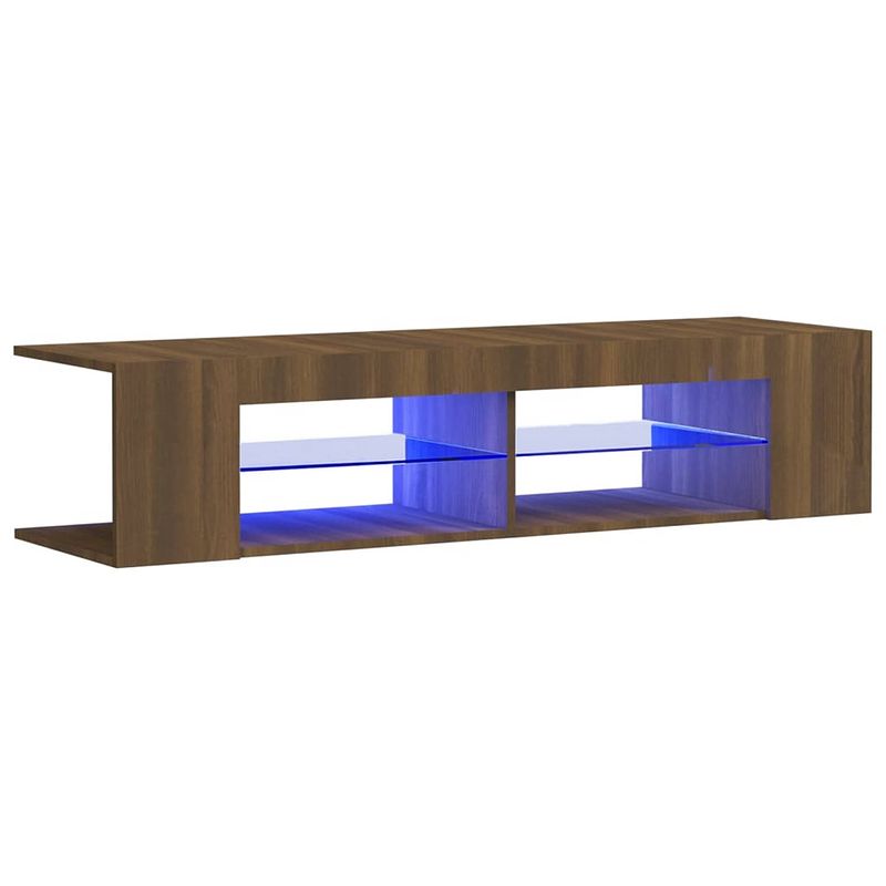 Foto van Vidaxl tv-meubel met led-verlichting 135x39x30 cm bruineikenkleurig