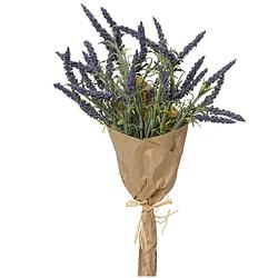 Foto van Everlands kunstbloemen boeket lavendel - paars - d15 x h39 cm - kunstbloemen