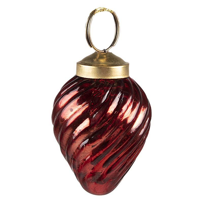 Foto van Clayre & eef kerstbal ø 4 cm rood glas kerstdecoratie kerstversiering kerstboomversiering rood kerstdecoratie