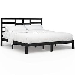 Foto van The living store houten bedframe - modern living - bedframe - 205.5 x 186 x 104 cm - hoogwaardig massief grenenhout