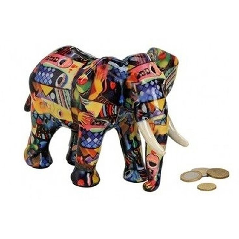 Foto van Olifant dieren spaarpot blauw 22 cm - spaarpotten