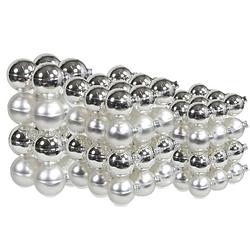 Foto van 88x stuks glazen kerstballen zilver 4, 6 en 8 cm mat/glans - kerstbal