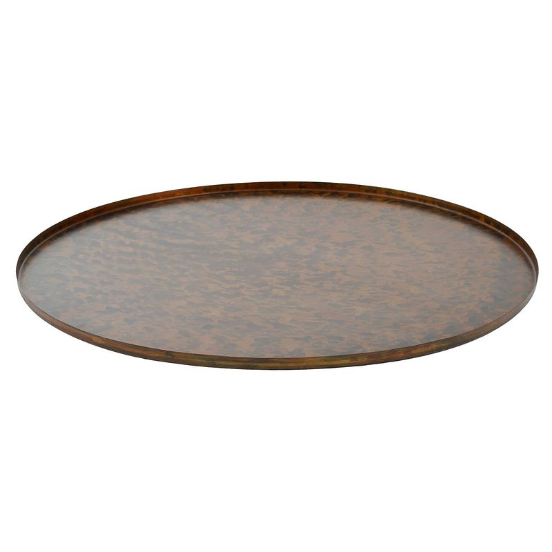 Foto van Ptmd cars brass antique iron tray round l