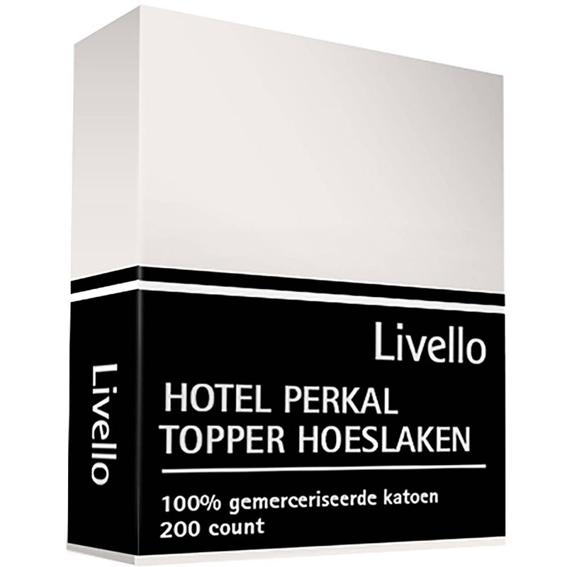 Foto van Livello hoeslaken topper perkal ivoor 90 x 200 cm