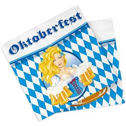 Foto van Folat servetten oktoberfest 33 cm papier blauw/wit 20 stuks