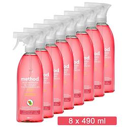 Foto van Method allesreiniger spray - pink grapefruit - voordeelverpakking 8 x 490 ml