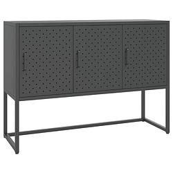 Foto van Vidaxl dressoir 105x35x75 cm staal antracietkleurig