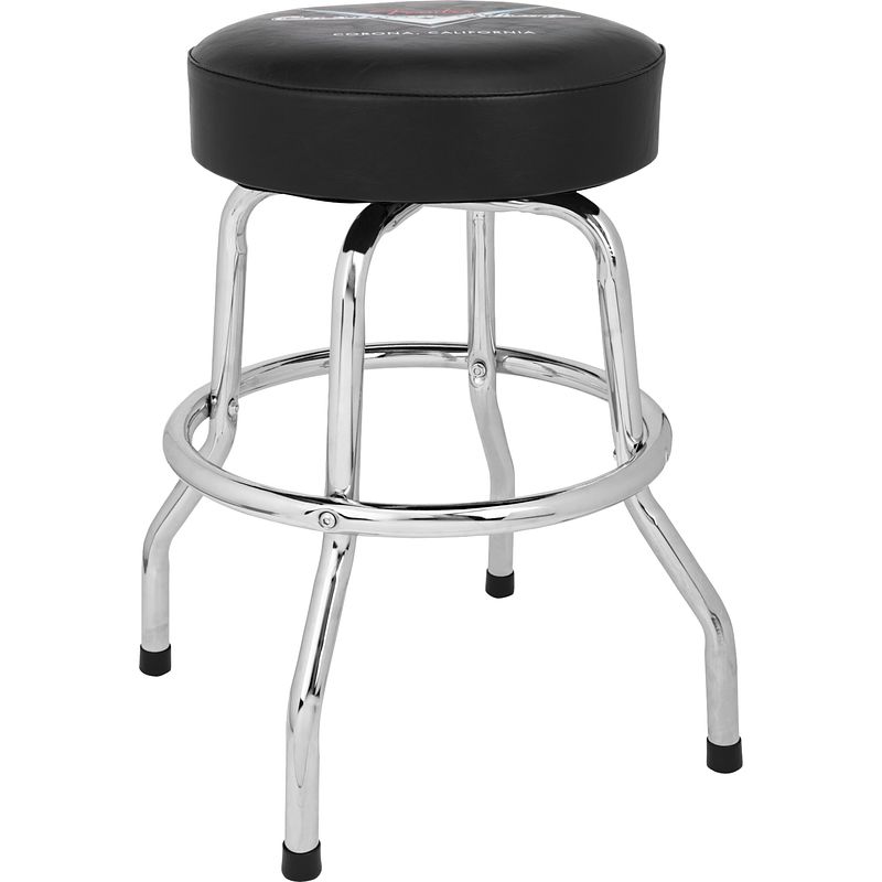 Foto van Fender custom shop logo barstool 24" black/chrome gitaarkruk (61 cm)