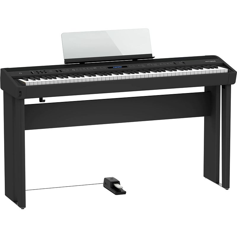 Foto van Roland fp-90x-bk digitale piano + onderstel